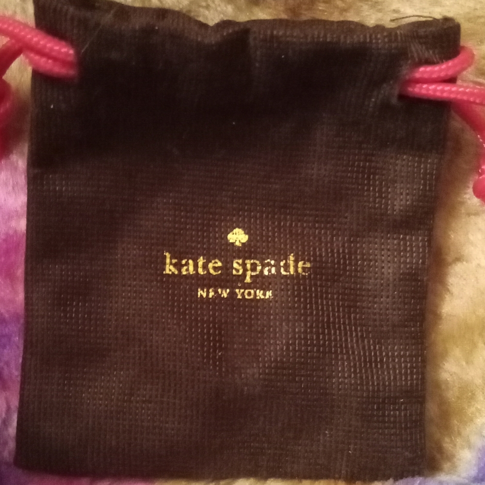 Kate Spade Hole Punch Spade Gold Mother Of Pearl Hinge Bangle Bracelet/Dust Bag - Picture 7 of 7